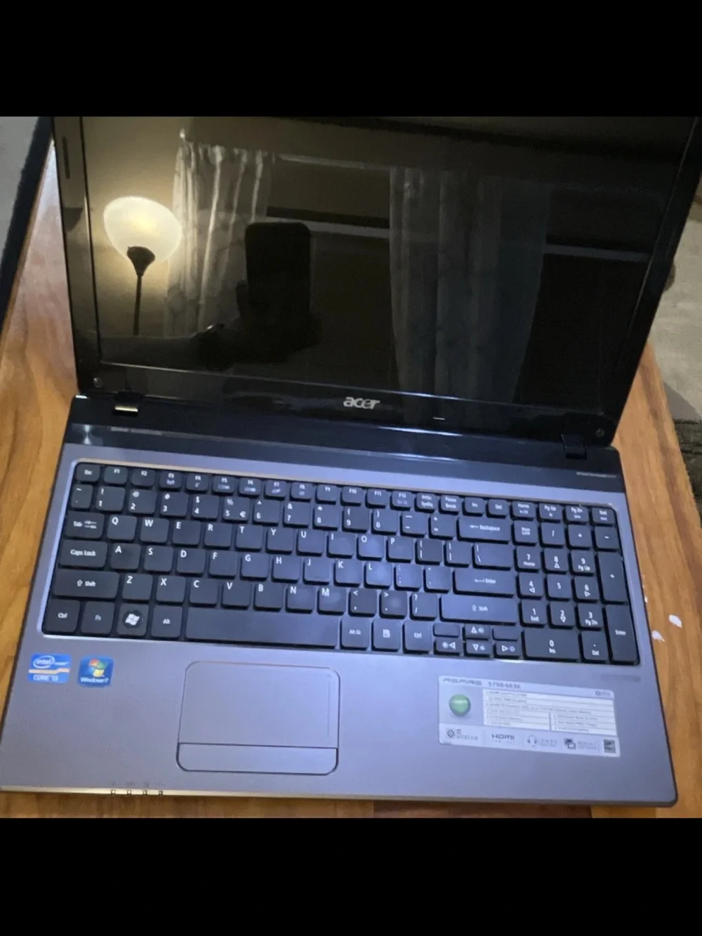 Intel Acer Laptop in Gray and Black with 15-inch Display